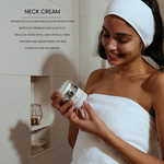 Kleem Organics Neck & Décolleté Firming Cream benefits like: Anti-Aging, Hydrating, Nourishing, Improvement of Elasticity, Tightens and Smoothens the skin, Promotes collagen production