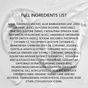 Kleem Hyaluronic Acid Serum ingredient list, featuring Hyaluronic Acid, Centella Asiatica, Green Tea and Vitamin E