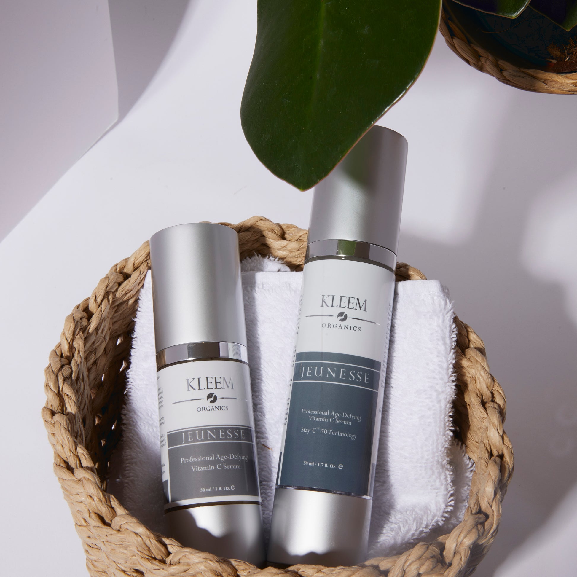 2 sizes of Kleem Organics Vitamin C Serum: 1.7fl oz and 1fl oz