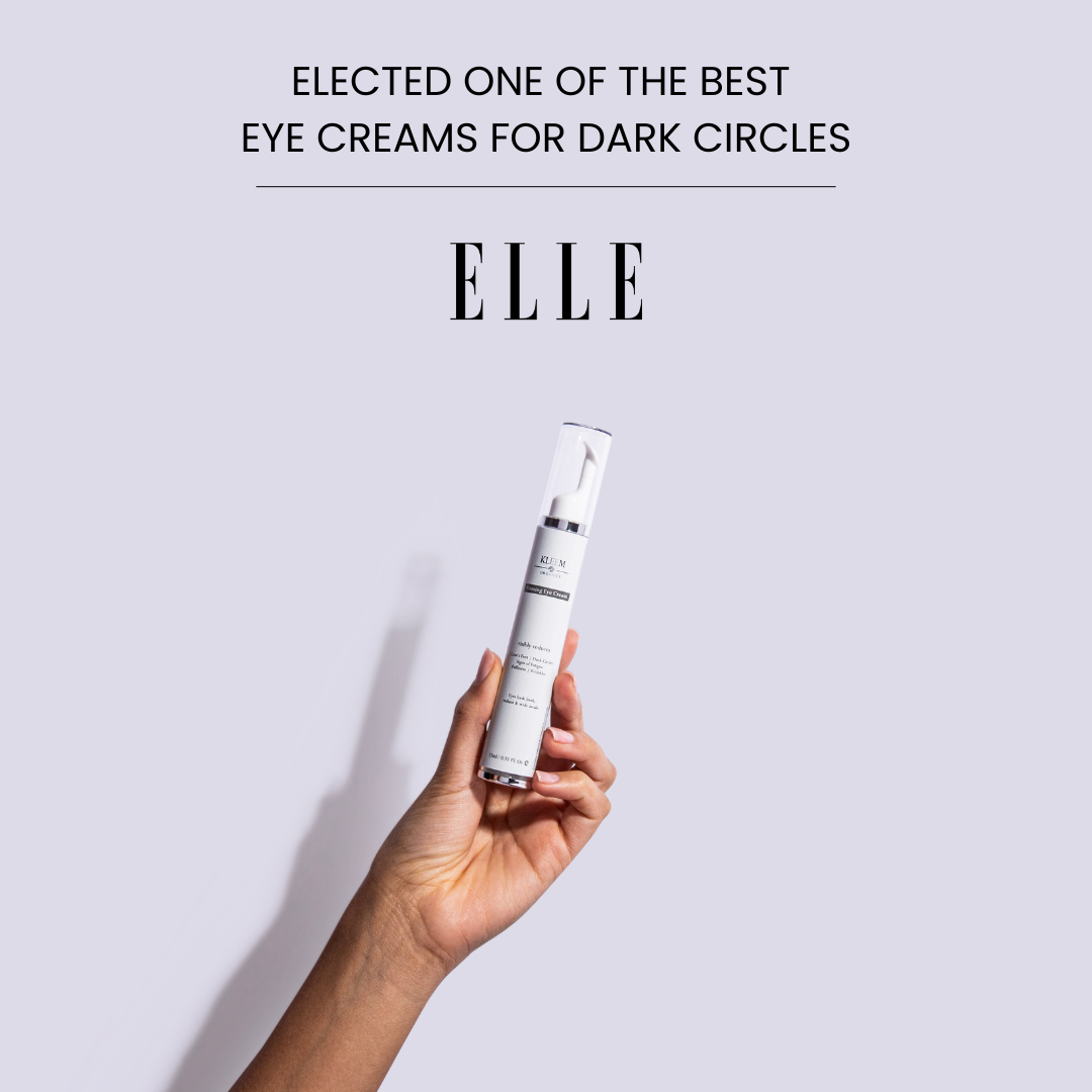 Kleem organics firming eye cream featured in Elle magazine as one of the best eye cream for dark circle